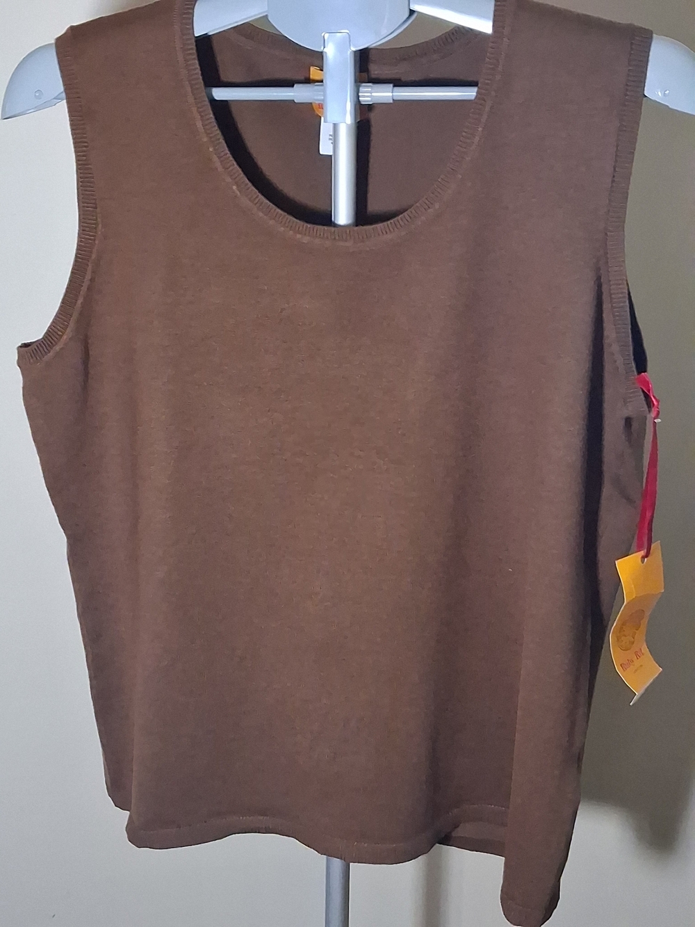Brown Sleeveless Knit Top